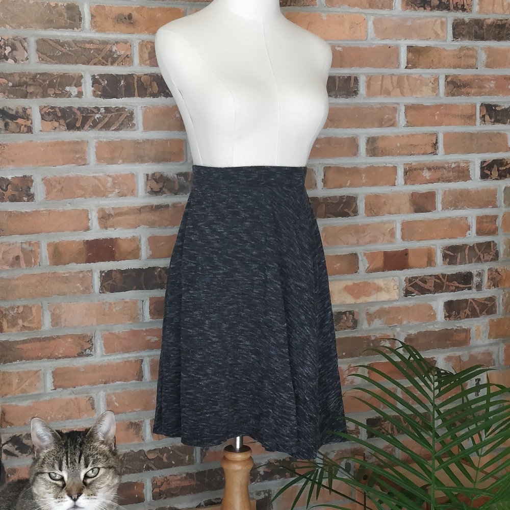 Forever 21 Heather Gray Skater Skirt S Small Casual Knit Stretch Waist B4